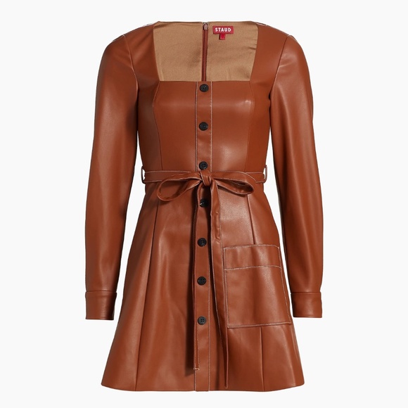 Staid brown fox leather belt dress size M - Picture 1 of 7